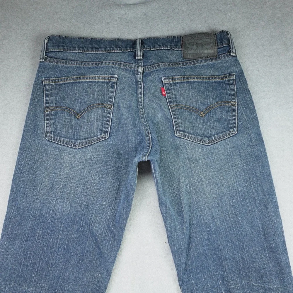 Levi's 511 Jeans Mens 34x28 Blue Slim Fit Stretch Denim Hemmed